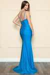Load image into Gallery viewer, LA Merchandise LAY9132 Stretchy One Shoulder Double Strap Prom Dress - DARK TUQUOISE - LA Merchandise