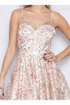 Load image into Gallery viewer, LA Merchandise LAY9192 Floral A-line Short Glitter Homecoming Dress - - LA Merchandise