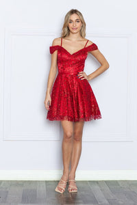 LA Merchandise LAY9198 A-line Short Birthday Party Dress - RED - LA Merchandise