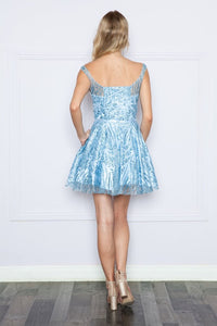 LA Merchandise LAY9204 Homecoming Glitter Mini Dress - - LA Merchandise