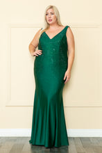Load image into Gallery viewer, La Merchandise LAYW1116 Plus Size Stretchy Prom Corset Evening Gown - EMERALD GREEN - LA Merchandise