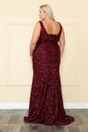 Load image into Gallery viewer, La Merchandise LAYW1122 Plus Size Sequined Formal Prom Corset Gowns - - LAY