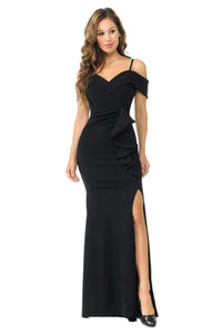 La Merchandise LN5206 Classy Red Carpet Off Shoulder Bridesmaids Dress - SILVER - LA Merchandise