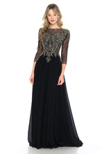 Load image into Gallery viewer, La Merchandise LN8171 Classy Embroidered Modest Long Sleeve MOB Gown - BLACK - LA Merchandise