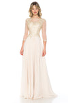 Load image into Gallery viewer, La Merchandise LN8171 Classy Embroidered Modest Long Sleeve MOB Gown - CHAMPAGNE GOLD - LA Merchandise