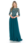 Load image into Gallery viewer, La Merchandise LN8171 Classy Embroidered Modest Long Sleeve MOB Gown - HUNTER GREEN - LA Merchandise