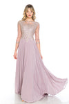 Load image into Gallery viewer, La Merchandise LN8171 Classy Embroidered Modest Long Sleeve MOB Gown - MAUVE - LA Merchandise