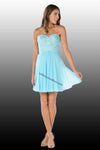 Load image into Gallery viewer, La Merchandise LAY7716 Strapless Short Chiffon Bridesmaids Dress - Aqua - LA Merchandise