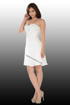 Load image into Gallery viewer, La Merchandise LAY7716 Strapless Short Chiffon Bridesmaids Dress - Off White - LA Merchandise