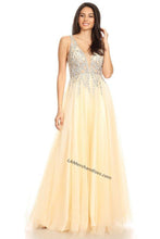 Load image into Gallery viewer, La Merchandise SF3078 Sleeveless Embroidered Long Formal Mesh Dress - - LA Merchandise