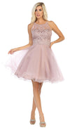 Load image into Gallery viewer, La Merchandise Short Homecoming Party Fit &amp; Flare Dress - LA1658 - MAUVE - Dresses LA Merchandise