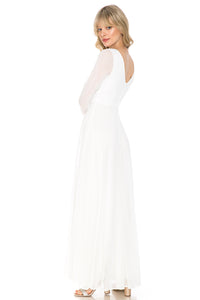 La Merchandise Simple Long Sleeve Modest Bridesmaids Dress- LN5234 - - LA Merchandise