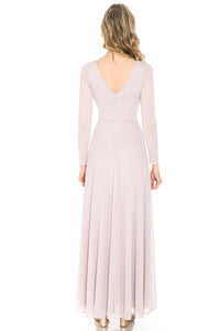La Merchandise Simple Long Sleeve Modest Bridesmaids Dress- LN5234 - - LA Merchandise