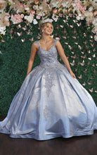 Load image into Gallery viewer, Sleeveless Pleated Quinceañera Ball Gown - LA156 - DUSTY BLUE - LA Merchandise