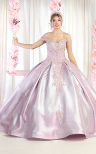 Sleeveless Pleated Quinceañera Ball Gown - LA156 - LILAC - LA Merchandise