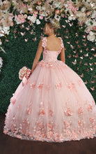 Load image into Gallery viewer, Sleeveless Floral Quinceañera Gown - LA157