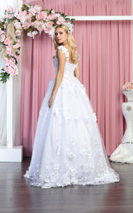 Sleeveless Floral Quinceañera Gown - LA157