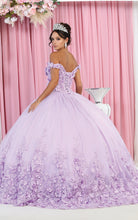 Load image into Gallery viewer, Off Shoulder Floral Applique Ball Gown - LA158