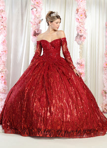 Long Sleeve Quince Ball Gown - LA162