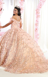 Pus Size Floral Ball Gown - LA167