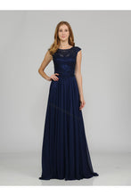 Load image into Gallery viewer, La Merchandise LAY8254 Cap sleeve long chiffon Mother of Bride dress - - LA Merchandise