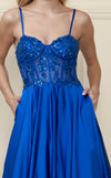 Load image into Gallery viewer, La Merchandise LAY9126 Satin A-line Formal Prom Gown w/ Pockets - - LA Merchandise