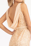 Load image into Gallery viewer, La Merchandise LAS3008 Long Sequined V-Neck Embellished Mesh Mermaid Dress - - Dresses LAS