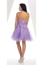 Load image into Gallery viewer, La Merchandise LA1283 Strapless Short Mesh Homecoming Party Dress - - LA Merchandise