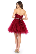 Load image into Gallery viewer, La Merchandise LA1283 Strapless Short Mesh Homecoming Party Dress - - LA Merchandise