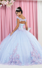 Load image into Gallery viewer, La Merchandise LA160 Floral Applique Off Shoulder Glitter Ball Gown - - LA Merchandise