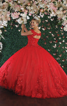 Load image into Gallery viewer, La Merchandise LA160 Floral Applique Off Shoulder Glitter Ball Gown - - LA Merchandise