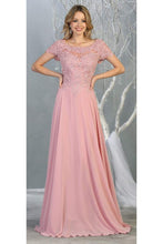 Load image into Gallery viewer, La Merchandise LA1763 Classic Short Sleeve Mother Of Bride Formal Gown - DUSTY ROSE - LA Merchandise