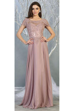 Load image into Gallery viewer, La Merchandise LA1763 Classic Short Sleeve Mother Of Bride Formal Gown - MAUVE - LA Merchandise