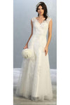 Load image into Gallery viewer, La Merchandise LA1799B Long Sleeveless Formal A-line Mesh Bridal Gown - IVORY - LA Merchandise