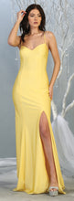 Load image into Gallery viewer, La Merchandise LA1820 Long Simple Sexy Open Back Stretchy Prom Dress - Yellow - LA Merchandise