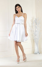 Load image into Gallery viewer, La Merchandise LA1864 Simple Satin Sleeveless Short Homecoming Dress - WHITE - LA Merchandise