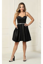 Load image into Gallery viewer, La Merchandise LA1864 Simple Satin Sleeveless Short Homecoming Dress - BLACK - LA Merchandise