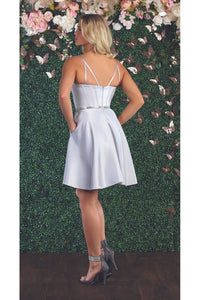 La Merchandise LA1864 Simple Satin Sleeveless Short Homecoming Dress - - LA Merchandise