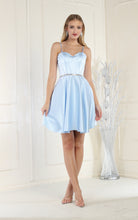 Load image into Gallery viewer, La Merchandise LA1864 Simple Satin Sleeveless Short Homecoming Dress - BABY BLUE - LA Merchandise