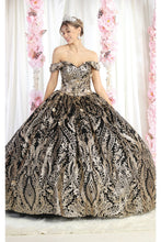 Load image into Gallery viewer, La Merchandise LA186 Embellished Butterfly Applique Ball Gown - BLACK - LA Merchandise