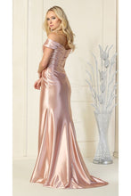 Load image into Gallery viewer, La Merchandise LA1892 Stretchy Off the Shoulder Metallic Evening Gown - - LA Merchandise