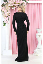 Load image into Gallery viewer, La Merchandise LA1924 Long Sleeve Bodycon V-Neck Evening Dress - - Dress LA Merchandise