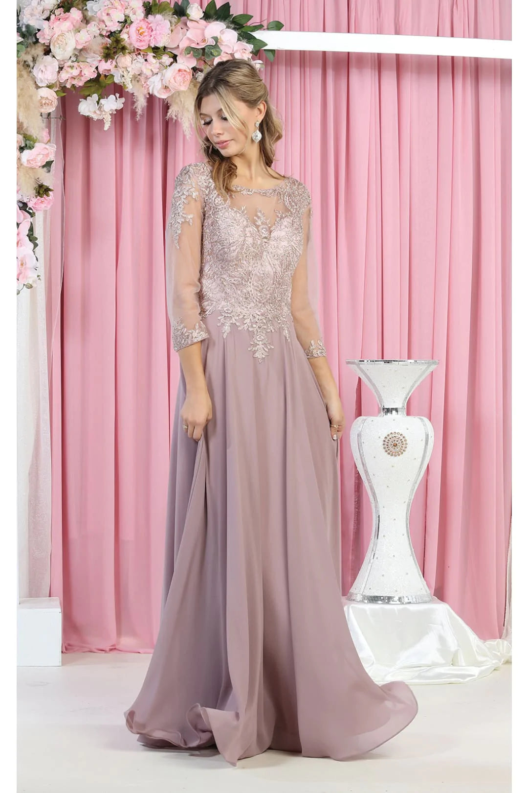 La Merchandise LA1929 Plus Size Mother Of The Bride Embroidered Gown - - Dresses LA Merchandise