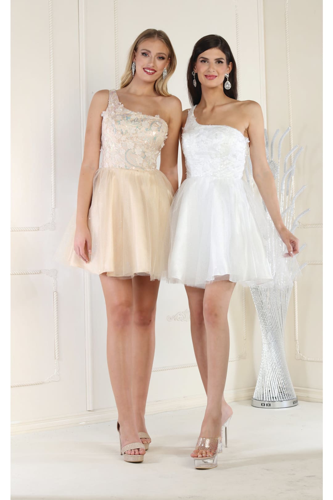 La Merchandise Asymmetrical Neckline Short Graduation Dress LA1937 LA Merchandise, Inc. La Merchandise Asymmetrical Neckline Short Graduation Dress LA1937 LA Merchandise, Inc.