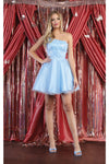 Load image into Gallery viewer, La Merchandise LA1937 Asymmetrical Neckline Short Graduation Dress - BABY BLUE - LA Merchandise