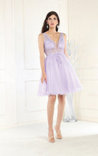 Load image into Gallery viewer, La Merchandise LA1949 A-line Floral Applique Short Dress - LILAC - LA Merchandise