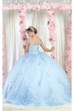 Load image into Gallery viewer, La Merchandise LA195 Sleeveless V Neck Corset Floral Ball Gown - - LA Merchandise