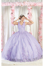 Load image into Gallery viewer, La Merchandise LA195 Sleeveless V Neck Corset Floral Ball Gown - LILAC - LA Merchandise
