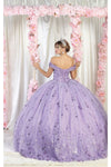 Load image into Gallery viewer, La Merchandise LA202 Off Shoulder 3D Floral Applique Gown with Cape - - LA Merchnadise