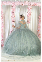 Load image into Gallery viewer, La Merchandise LA202 Off Shoulder 3D Floral Applique Gown with Cape - - LA Merchnadise